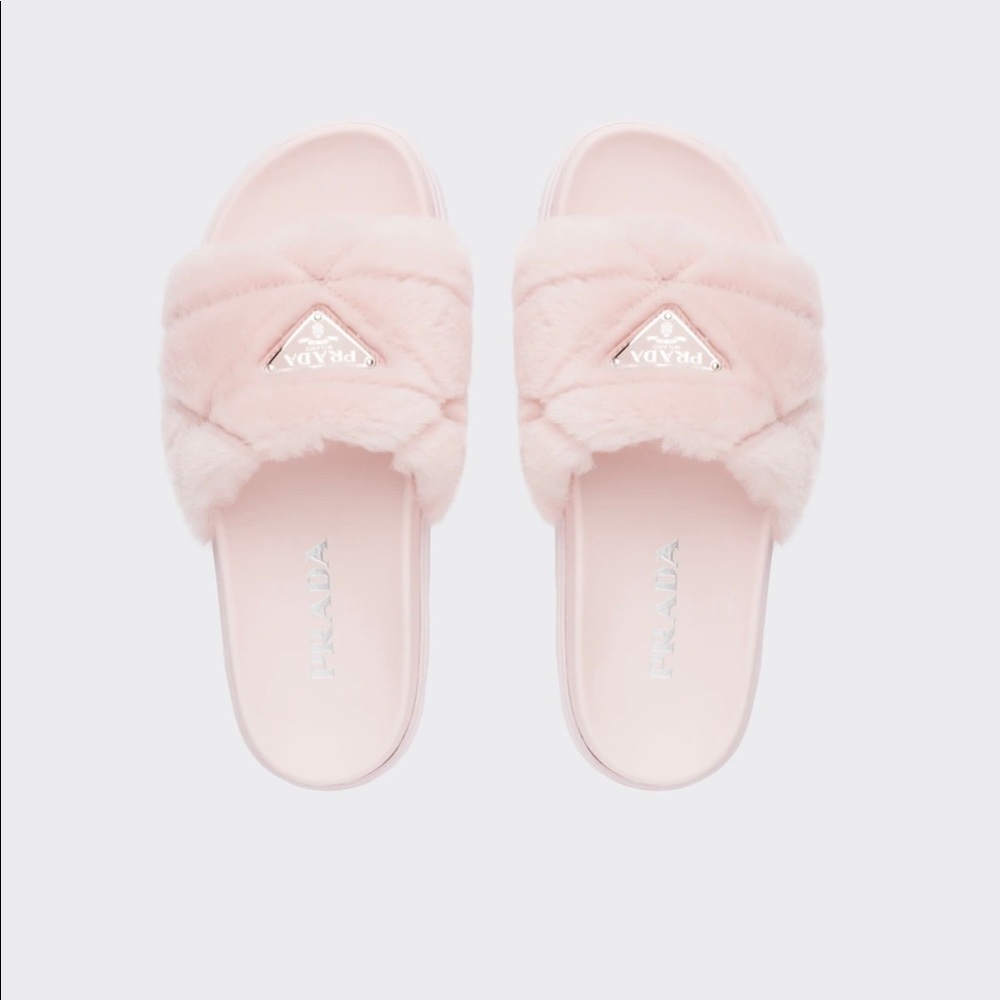 Prada Shearling Slides - image 1